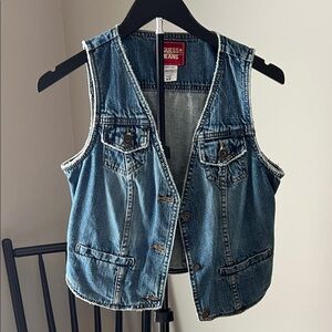 Guess Blue Denim Sleeveless Vest